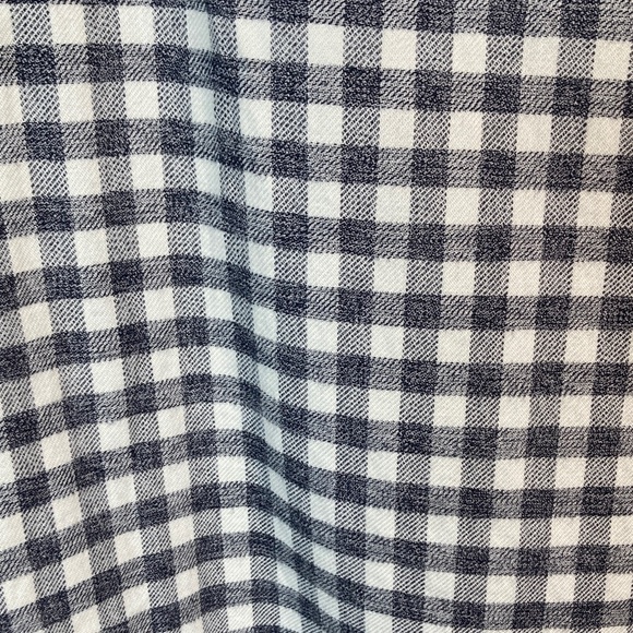Banana Republic Luxe Flannel Grant Fit Black and White Checkered Shirt - Picture 3 of 10